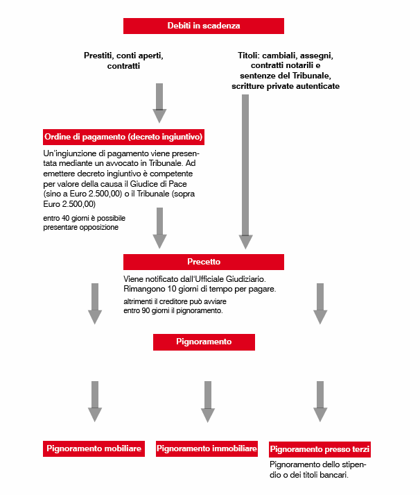 Schemi di procedure per la regolazione dei debiti in scadenza
